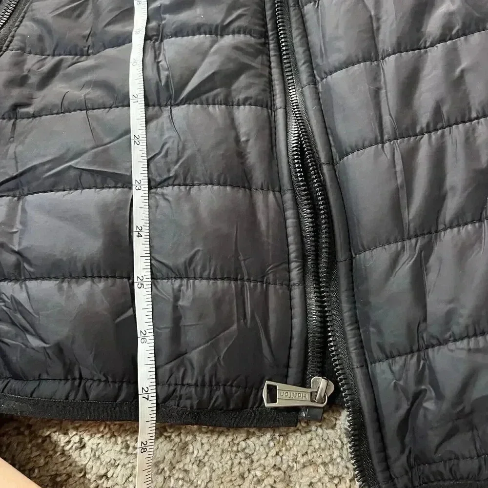 Hanton Men's Polyfill Puffer Jacket Black L Full Zip Pockets Soft Shell Packable
